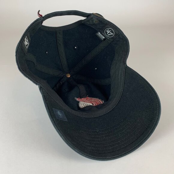 Portland Trailblazers NBA Black 47 Brand Clean Up Relaxed Fit Strapback Hat - Picture 4 of 6